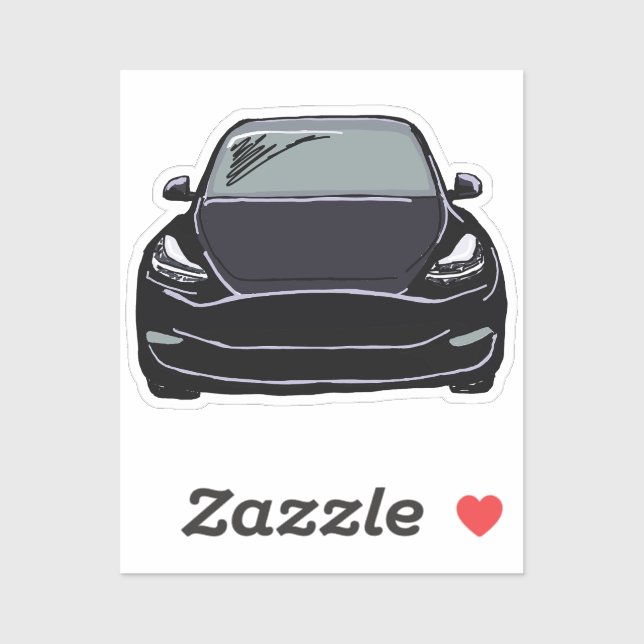 Adesivo Desenho do veículo elétrico a preto SUV (Folha)