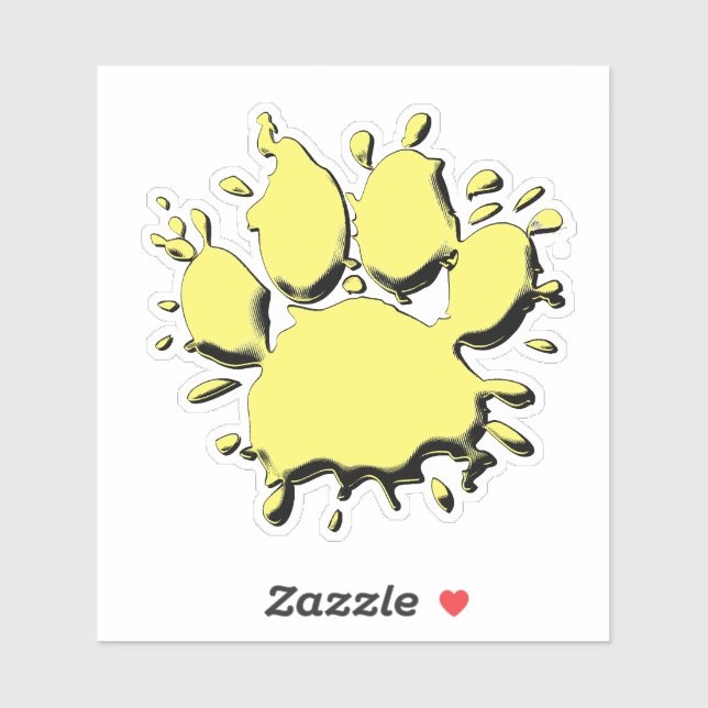 Adesivo Desenho Dourado da Pata de Cachorro (Folha)