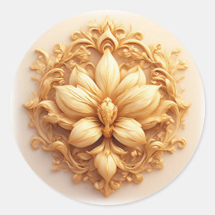 Adesivo Desenho Elegante de Relevo Floral Com Detalhes Orn
