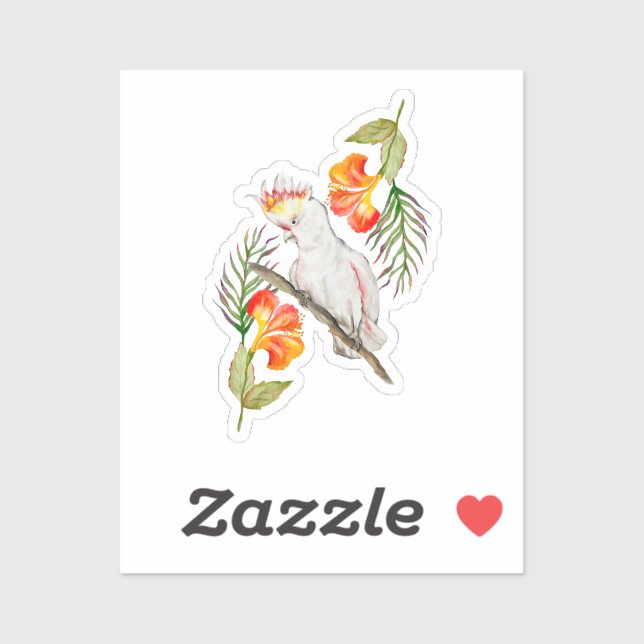 Adesivo Desenho em aquarela de um papagaio-católico (Folha)