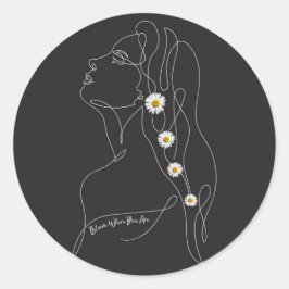 Adesivo Desenho em Linha da Arte da Mulher - Bloom onde vo