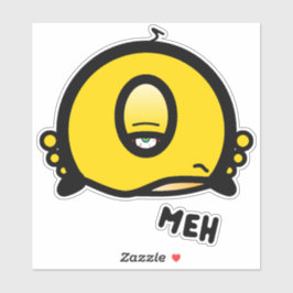 Adesivo Desenho engraçado de um olho “Meh”