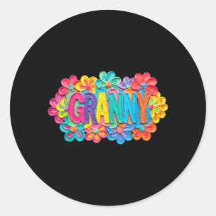 Adesivo Desenho Floral Colorido Estilo Groovy Granny Clay