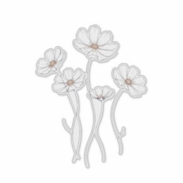 Adesivo desenho floral cosmos - Linha Fina Minimalista 