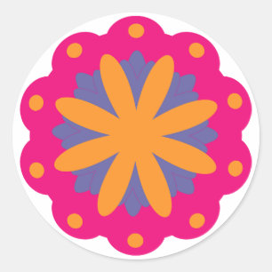 Adesivo Desenho Floral Geométrico Ousado