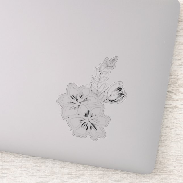 Adesivo Desenho floral preto e branco (Detalhe)