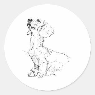 Adesivo Desenho Fofo de Dachshund, Pai/Mãe de Cachorro
