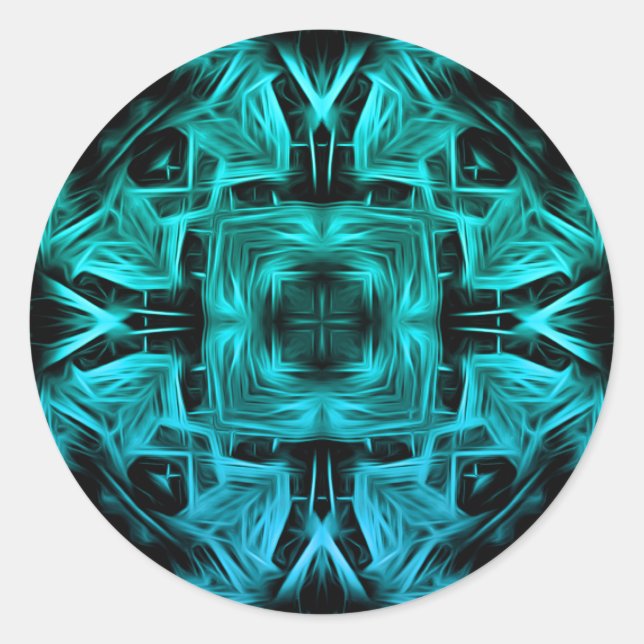 Adesivo Desenho Fractal de Plasma Elétrico Futurista (Frente)