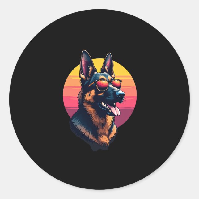 Adesivo Desenho Funcional De Cachorro De German shepherd F (Frente)