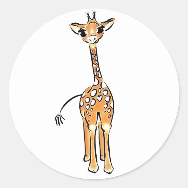 Adesivo Desenho girafa bonito, animais safari (Frente)