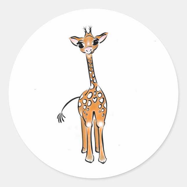 Adesivo Desenho girafa bonito, animais safari (Frente)