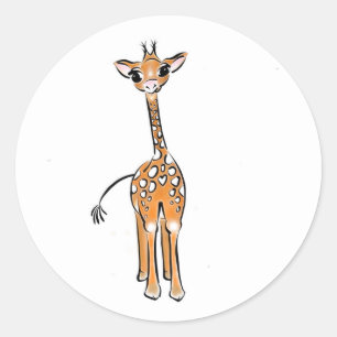 Adesivo Desenho girafa bonito, animais safari