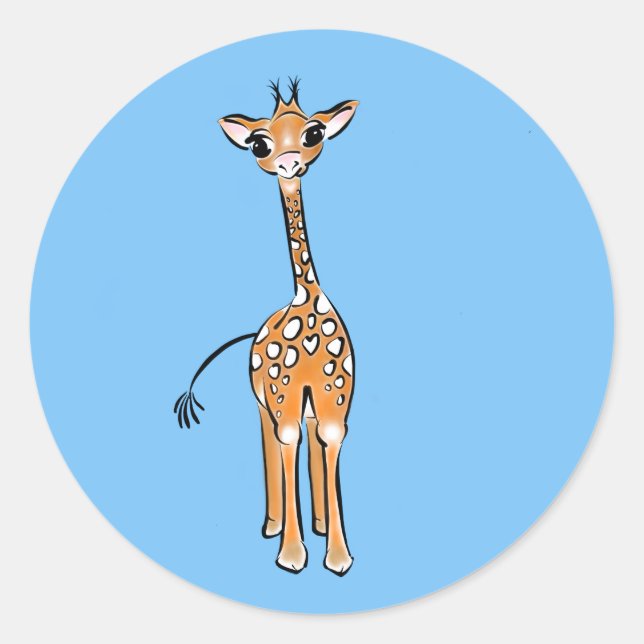Adesivo Desenho girafa bonito, animais safari (Frente)