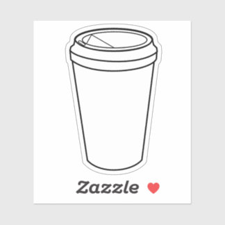 Adesivo Desenho Gráfico de Copo de Café Para Levar Vintage