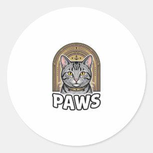 Adesivo Desenho Gráfico Estilo de Gravura de Patas de Gato