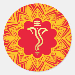 Adesivo Desenho Mandala Mehendi Ganesh/ Deus Indiano  