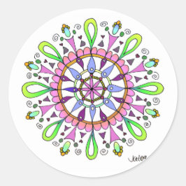 Adesivo Desenho original de Mandala com cores digitais