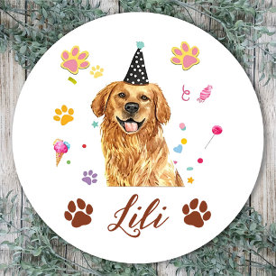 Adesivo Desenho Personalizado à Mão de Cachorro Retriever