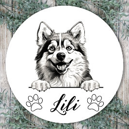 Adesivo Desenho Personalizado à Mão de Cão Pomsky
