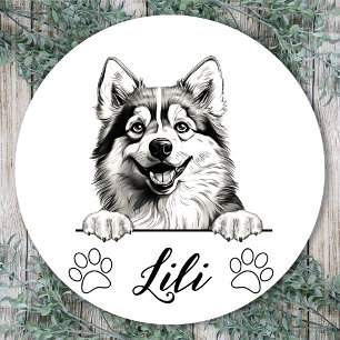 Adesivo Desenho Personalizado Da Mão Pomsky Dog