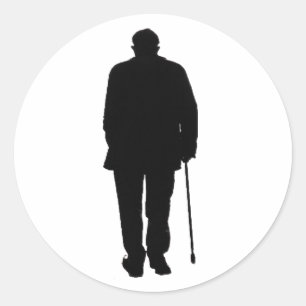 Adesivo Desenho preto de passeio da silhueta do homem