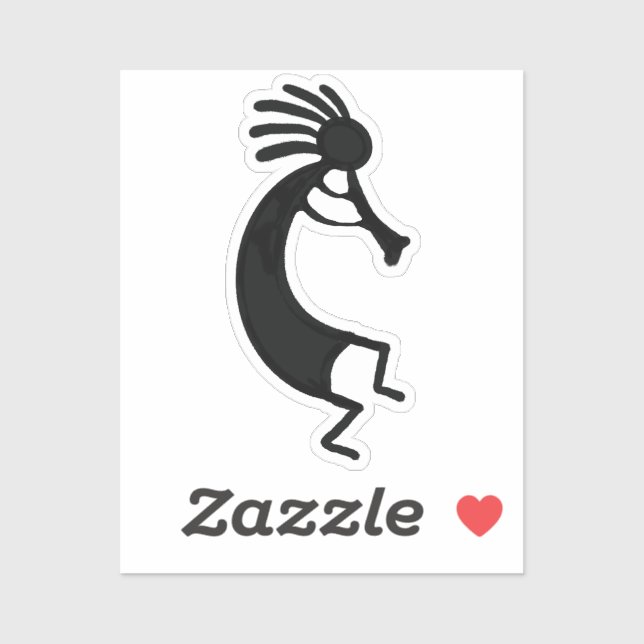 Adesivo Desenho simples de Kokopelli em preto (Folha)