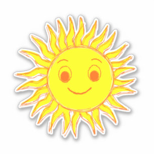 Adesivo Desenho Sol Sorridente