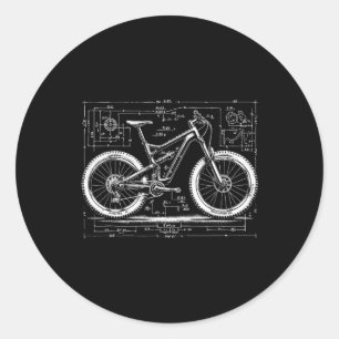 Adesivo Desenho Técnico de Bicicleta de Montanha Para Para