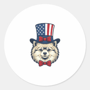 Adesivo Desenho Vetorial de Cabeça de Cachorro Patriótico 
