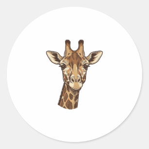 Adesivo Desenho Vetorial de Cabeça de Girafa Gravada Vinta
