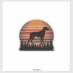 Adesivo Desenho Vetorial de Cachorro de Caça Vintage Flore