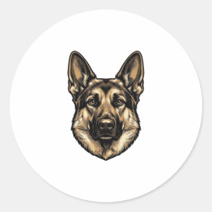 Adesivo Desenho Vetorial de Cão Pastor em Gravura Antiga_1