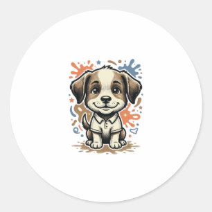 Adesivo Desenho Vetorial de Gravação de Splash de Cachorri