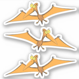 Adesivo Desenhos animados alaranjados do pterodactyl do