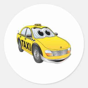 Adesivo Desenhos animados amarelos do táxi de táxi