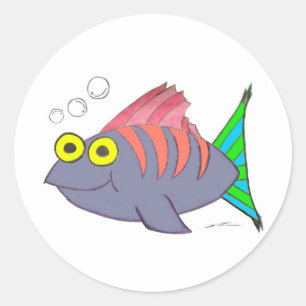 Adesivo Desenhos animados coloridos originais dos peixes