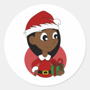 Adesivo Desenhos animados da menina do Natal