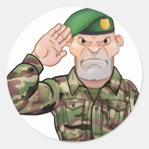 Adesivo Desenhos animados de saudação do soldado