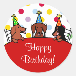 Adesivo Desenhos animados do aniversário do Dachshund