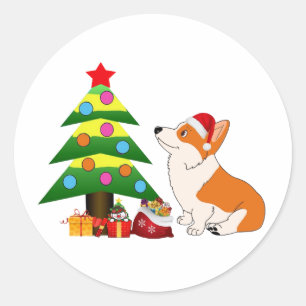 Adesivo Desenhos animados do Corgi de Galês do feriado co