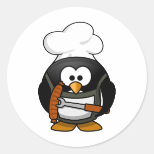 Adesivo Desenhos animados do pinguim do cozinheiro chefe