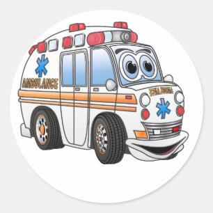 Adesivo Desenhos animados engraçados da ambulância