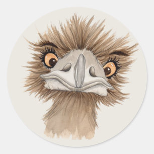 Adesivo Desenhos animados engraçados do Emu da cara