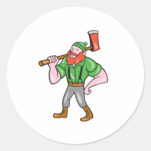 Adesivo Desenhos animados isolados lenhador de Paul Bunyan