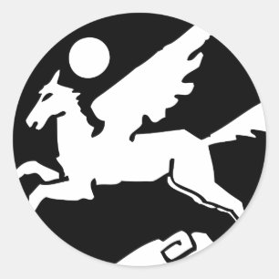 Adesivo Desenhos animados preto e branco legal de pegasus