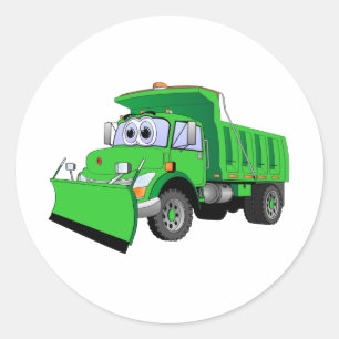 Adesivo Desenhos animados verdes do arado de neve