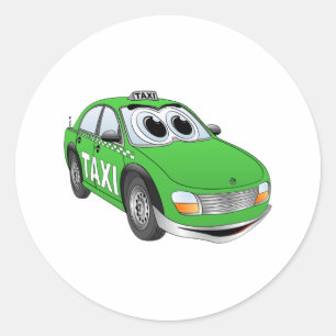 Adesivo Desenhos animados verdes do táxi de táxi
