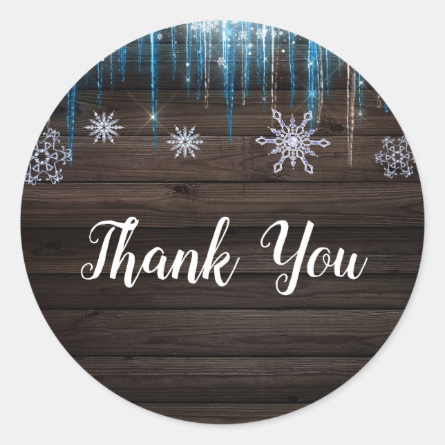 Adesivo Desenhos Congelados, Inverno Wonderland Wood Party (Frente)