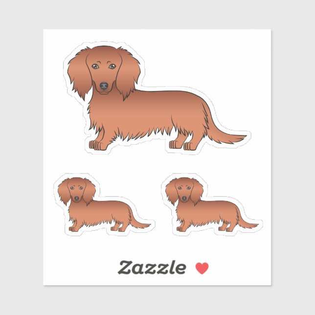 Adesivo Desenhos De Cachorro De Cartoon Fofo Dachshund De  (Folha)