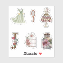 Adesivo Desenhos em aquarela e roupas de moda